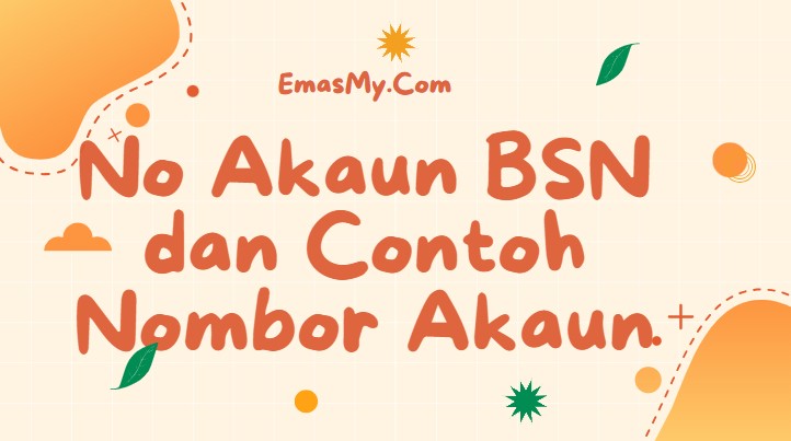 No Akaun BSN dan Contoh Nombor Akaun